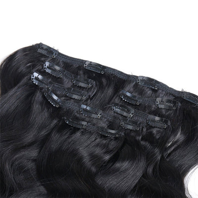 Best Beauty Hair Body Wave Clips In Virgin Human Hair Extensions for Women