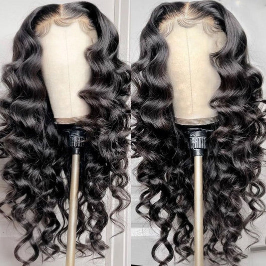 6x4 Glueless Lace Closure Wig Loose Wave Best Beauty Virgin Human Hair