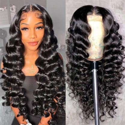 6x4 Glueless Lace Closure Wig Loose Wave Best Beauty Virgin Human Hair