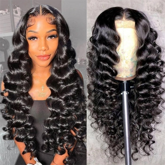 6x4 Glueless Lace Closure Wig Loose Wave Best Beauty Virgin Human Hair