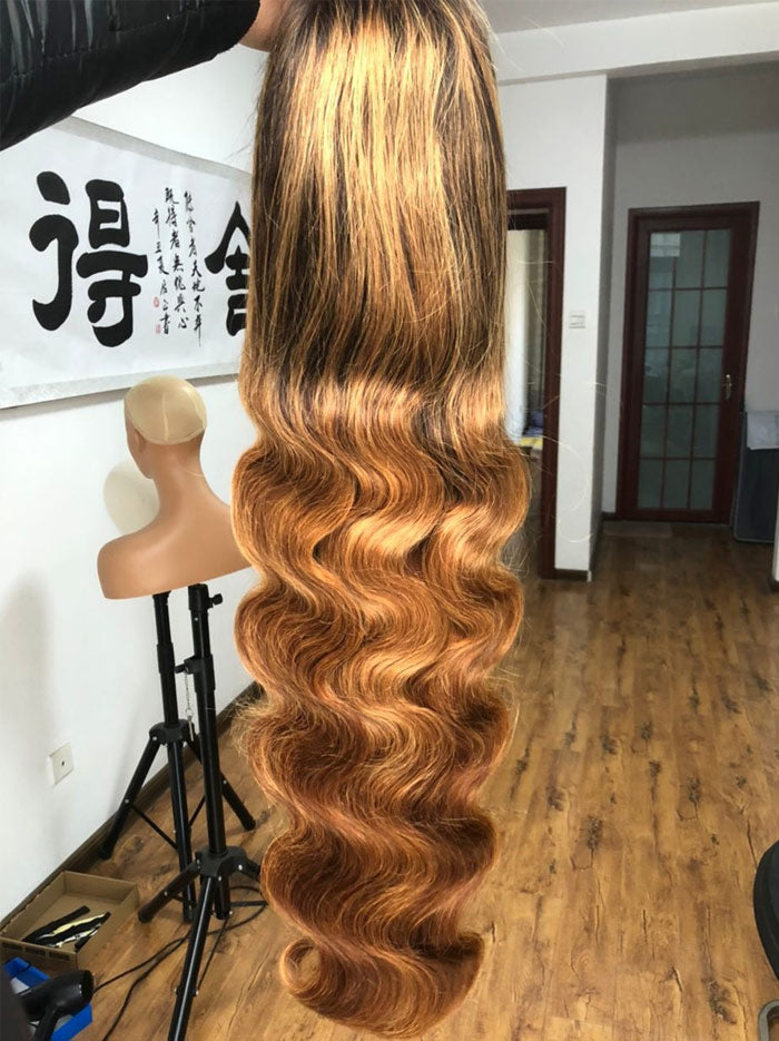 Best Beauty Customized Ombre Highlight Lace Frontal Wig Body Wave Human Hair