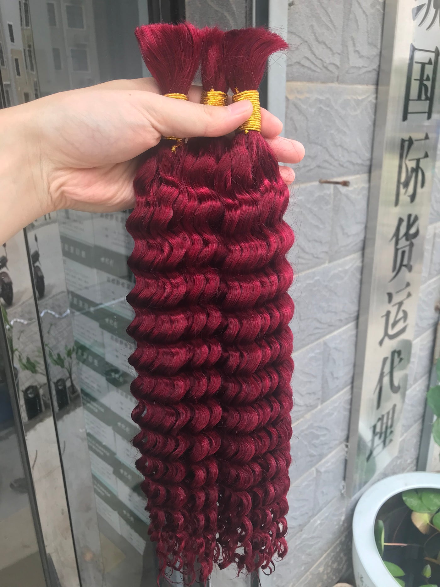 Best Beauty Hair 11A Deep Wave Burgundy Color Bulk Braiding Human Hair Extension