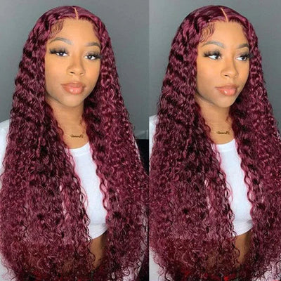 Best Beauty Hair 4x4 Transparent Lace Closure Wig Jerry Curl 99J Color Human Hair