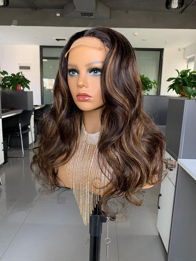 Best Beauty Hair Balayage Highlights P1B/30 Body Wave 5x5 Lace Closure Wig Human Hair