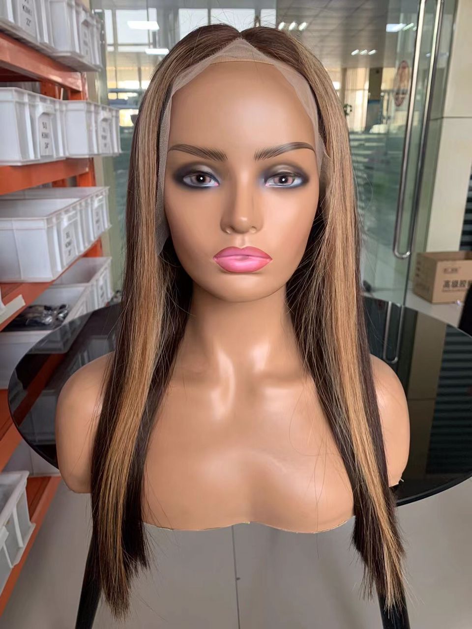 Best Beauty Hair Customized Money Blonde Piece Brown Color Lace Frontal Wig