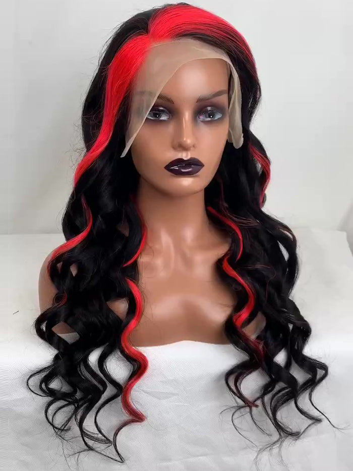 Best Beauty Hair Customized Money Piece Pink Color Lace Frontal Wig