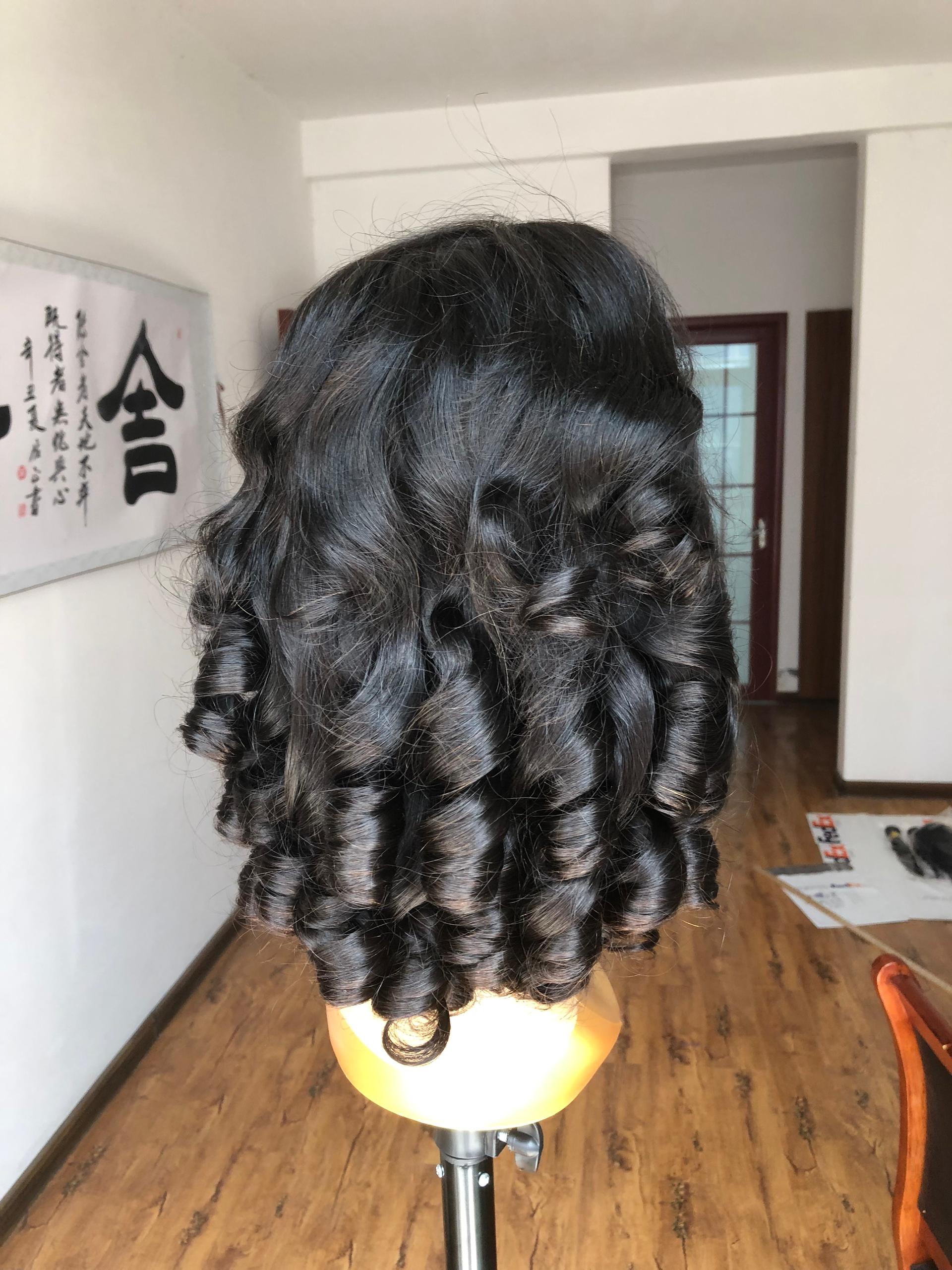Best Beauty Hair Half Egg Curl Lace Frontal Wig Double Drawn Human Hair