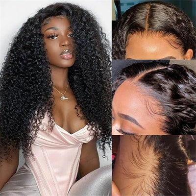 Best Beauty Hair Jerry Curl 360 Lace Frontal Wig Pre Plucked Virgin Human Hair