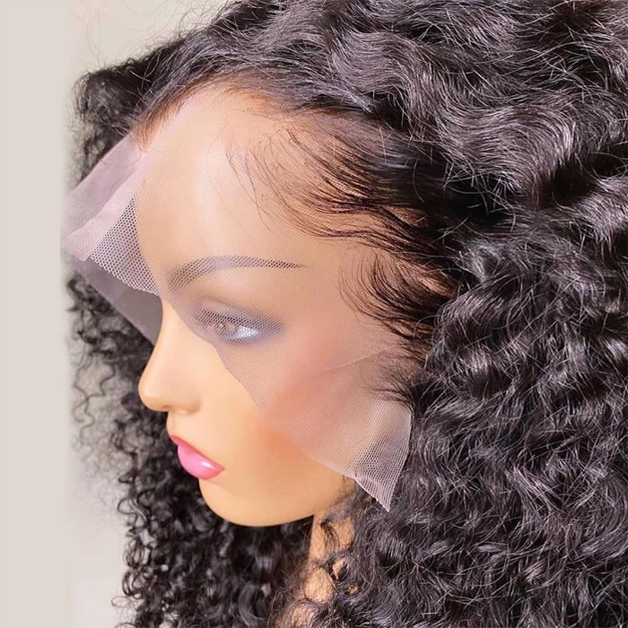 Best Beauty Hair Jerry Curl 360 Lace Frontal Wig Pre Plucked Virgin Human Hair