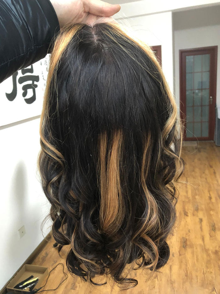 Best Beauty Hair Ombre Highlight Lace Frontal Wig Loose Wave Human Hair