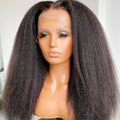 Best Beauty Kinky Straight 13x4 HD Lace Frontal Wig Virgin Human Hair Flash Sale