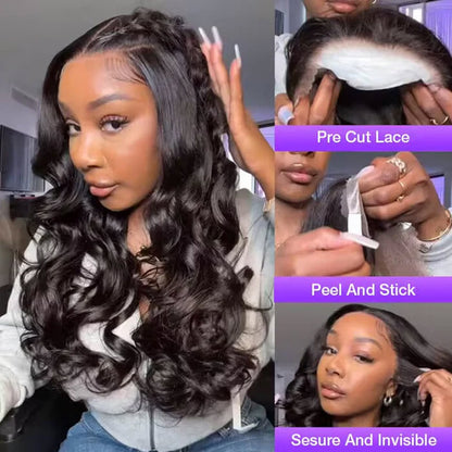 Body Wave 6x4 Pre Cut Wear Go Glueless Lace Closure Wig Pre Plucked Best Beauty Human Hair