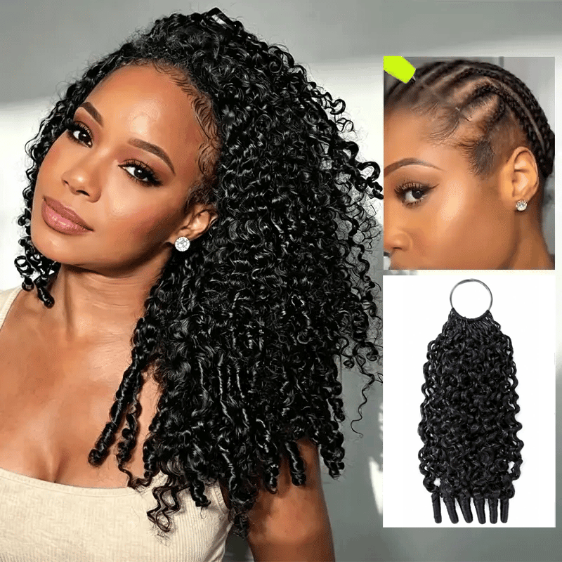 Burmese Curly Miracle Knots Crochet Hair Twists Pre-Separated Lightweight Full & Soft Pre-Looped Human Hair Extensions