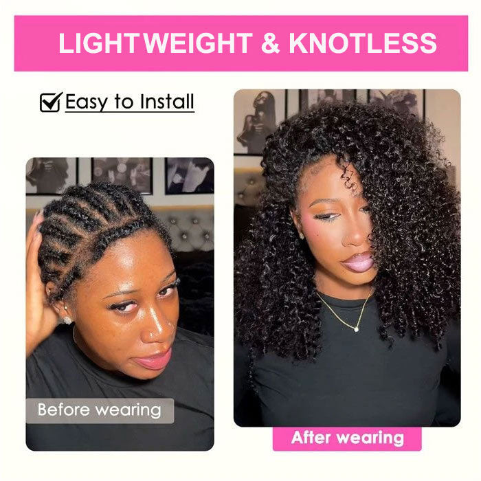 Burmese Curly Miracle Knots Crochet Hair Twists Pre-Separated Lightweight Full & Soft Pre-Looped Human Hair Extensions