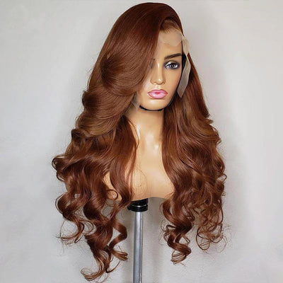 Chocolate Brown Color 4 Transparent Lace Frontal Wig Body Wave Best Beauty Human Hair