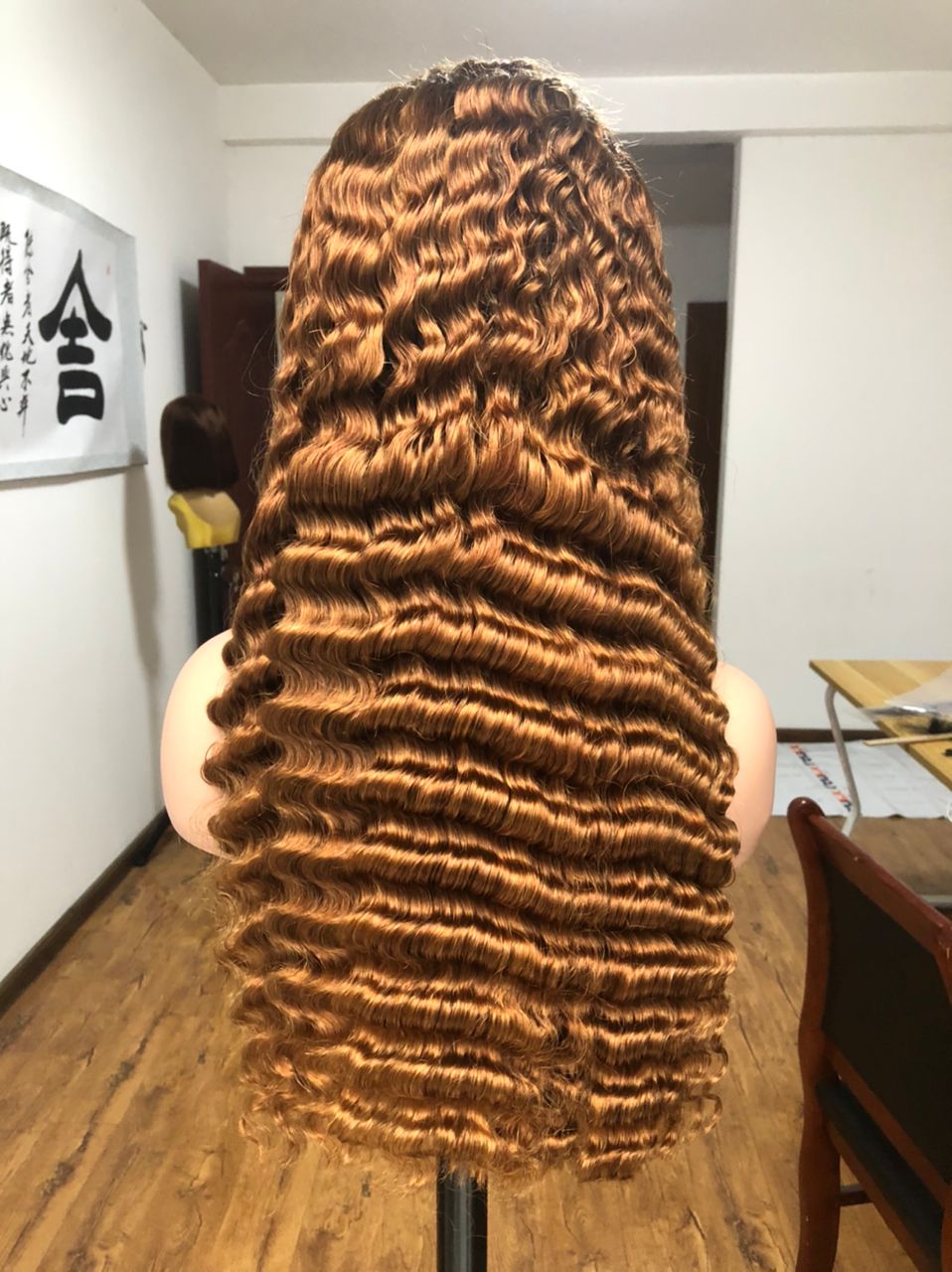 Customized Honey Blonde Color 27 Lace Frontal Wig Deep Wave Human Hair