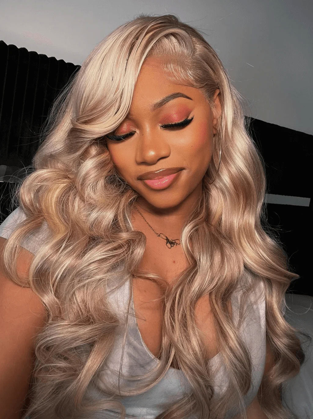 Customized Lace Frontal Wig Balayage Blonde Light Brown Color Best Beauty Human Hair