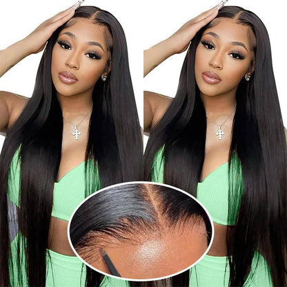 Silky Straight 6x4 Pre Cut Put On and Go Glueless Lace Wig Pre Plucked Human Hair