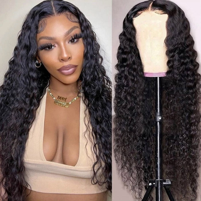 Water Wave 5x5 Glueless HD Lace Closure Wig Wet and Wavy Virgin Human Hair