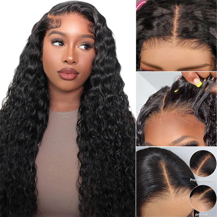 Water Wave 5x5 Glueless HD Lace Closure Wig Wet and Wavy Virgin Human Hair