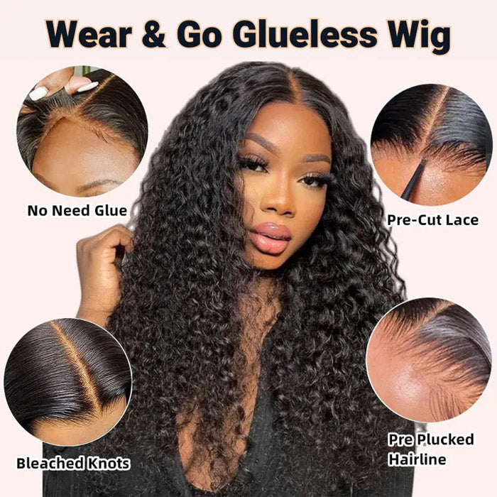 Water Wave 5x5 Glueless HD Lace Closure Wig Wet and Wavy Virgin Human Hair