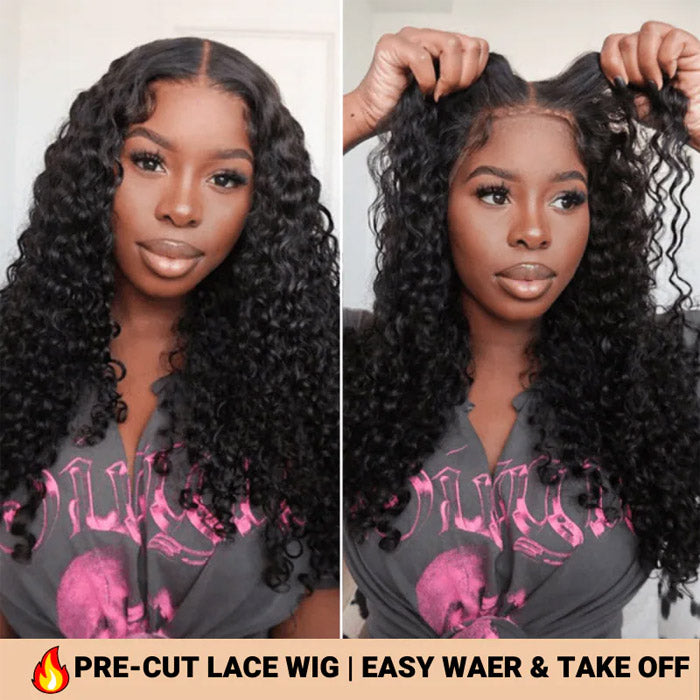 Water Wave 5x5 Glueless HD Lace Closure Wig Wet and Wavy Virgin Human Hair