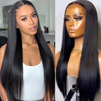 Wear Go 6x4 Glueless Lace Closure Wig Virgin Human Hair Bone Straight