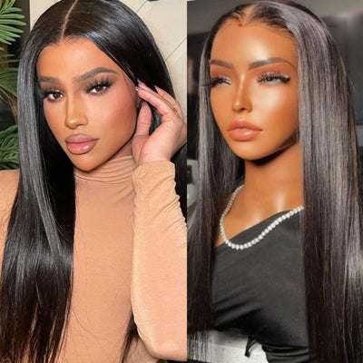 Wear Go 6x4 Glueless Lace Closure Wig Virgin Human Hair Bone Straight