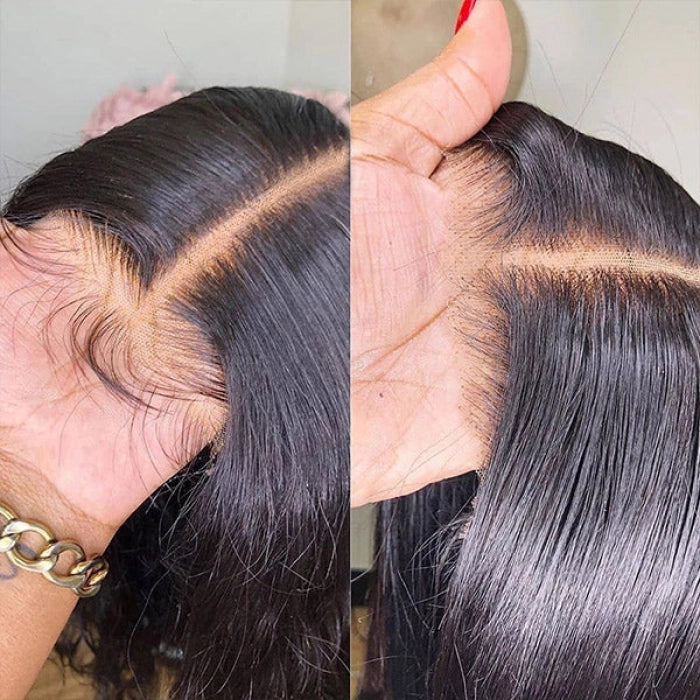 Wear Go 6x4 Glueless Lace Closure Wig Virgin Human Hair Bone Straight