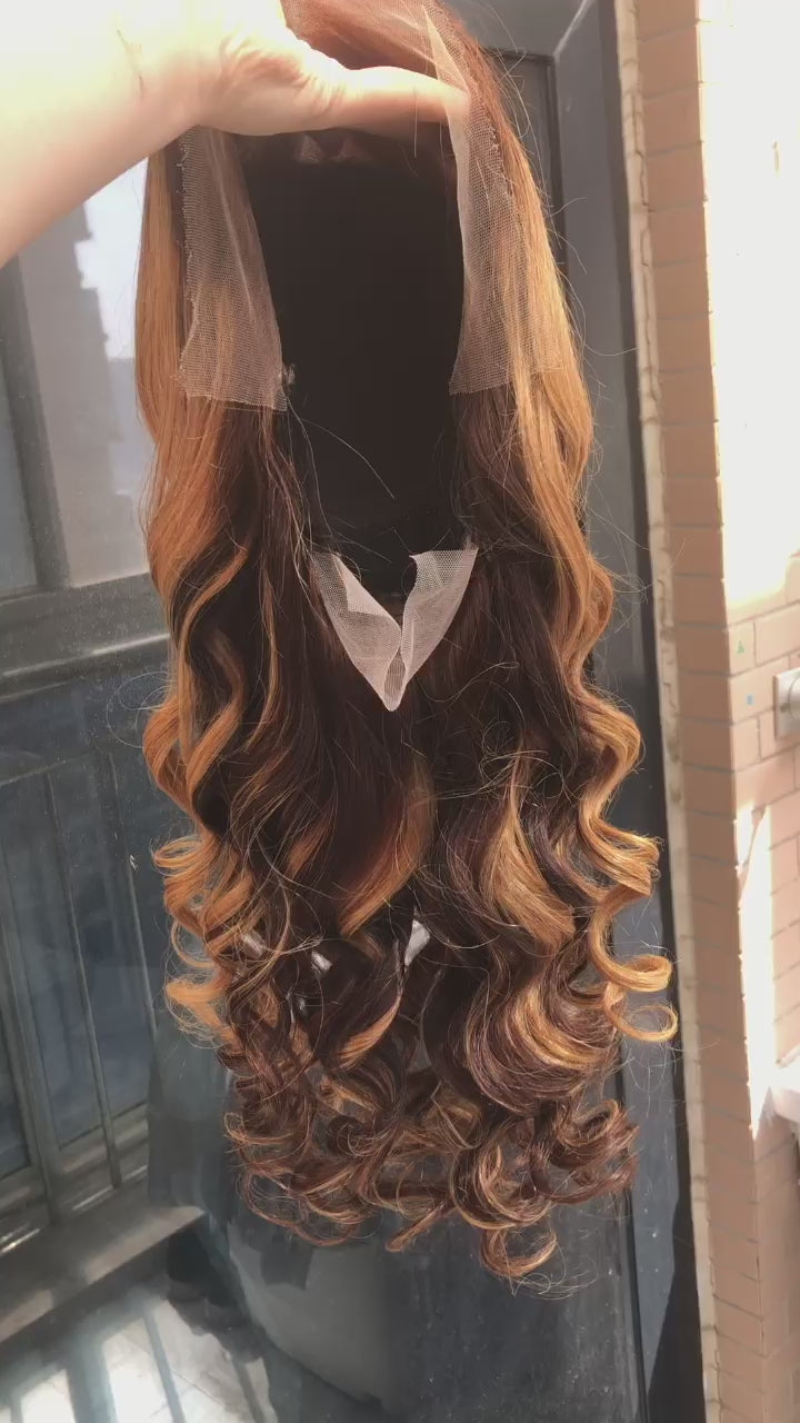 Best Beauty Hair Customized Ombre Highlight Lace Frontal Wig Human Hair