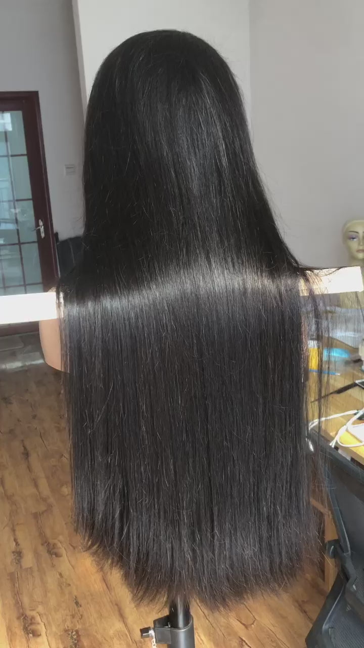 Best Beauty Hair Customized Bone Straight Lace Closure Wig Raw Virgin Human Hair