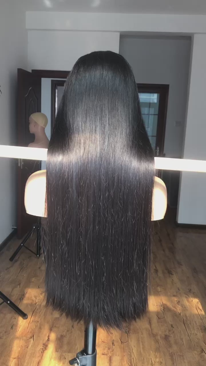 Best Beauty Hair Customized Bone Straight Lace Closure Wig Raw Virgin Human Hair