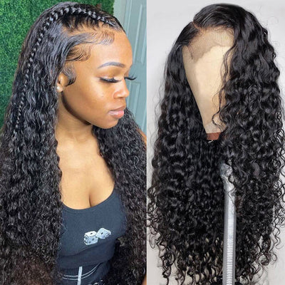 Water Wave 4x4 HD Lace Closure Wig Pre Plucked 5x5 Transparent Lace Wigs Human Hair