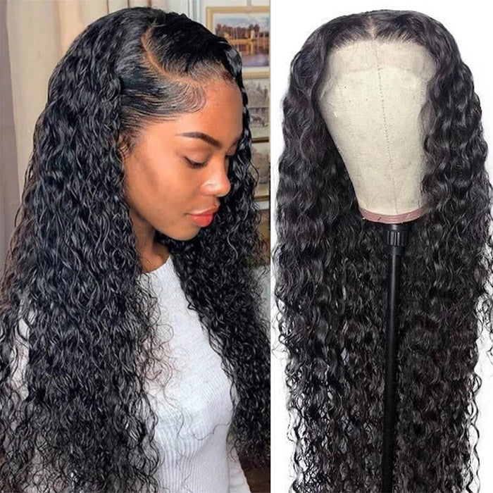 13x4 HD Lace Frontal Wig Virgin Human Hair Water Wave Lace Front Wigs with Baby Hair