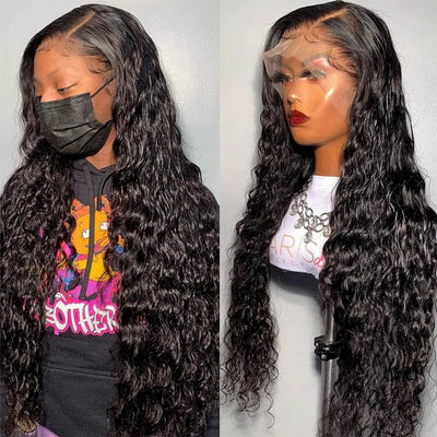 13x4 HD Lace Frontal Wig Virgin Human Hair Water Wave Lace Front Wigs with Baby Hair