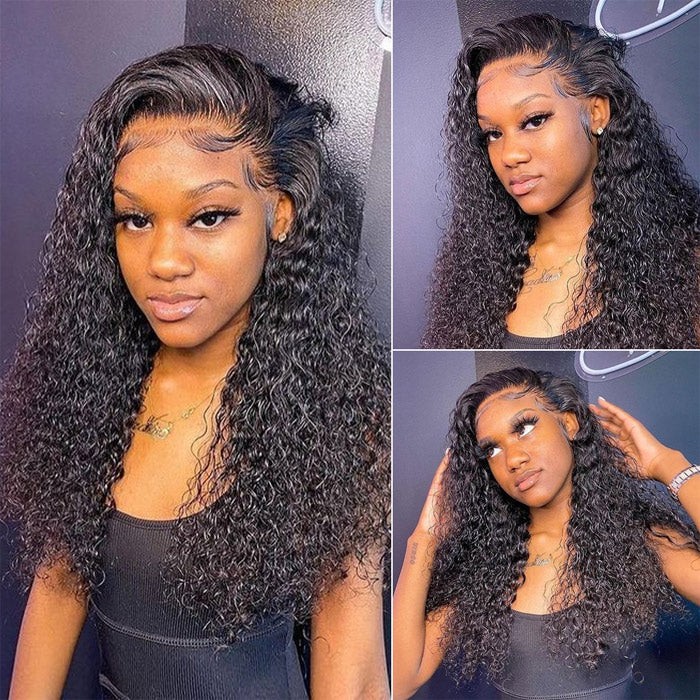 13x4 HD Lace Frontal Wig Virgin Human Hair Water Wave Lace Front Wigs with Baby Hair