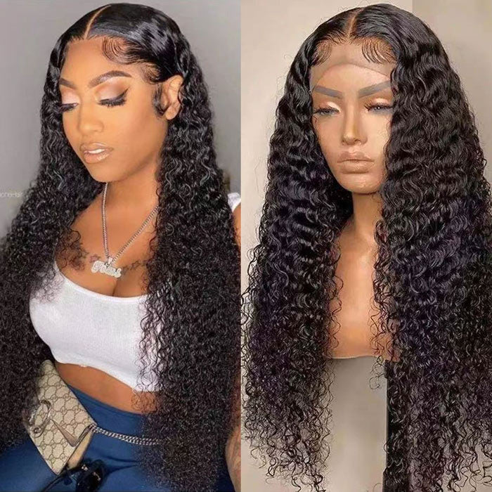 13x4 Invisible HD Lace Front Wig Human Hair Jerry Curl Virgin Hair Lace Wigs All Skin Melted