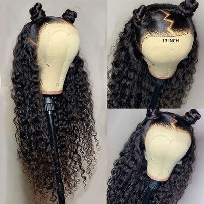 13x4 Invisible HD Lace Front Wig Human Hair Jerry Curl Virgin Hair Lace Wigs All Skin Melted