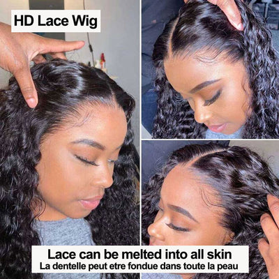 13x4 Invisible HD Lace Front Wig Human Hair Jerry Curl Virgin Hair Lace Wigs All Skin Melted