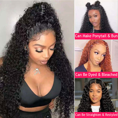 13x4 Invisible HD Lace Front Wig Human Hair Jerry Curl Virgin Hair Lace Wigs All Skin Melted