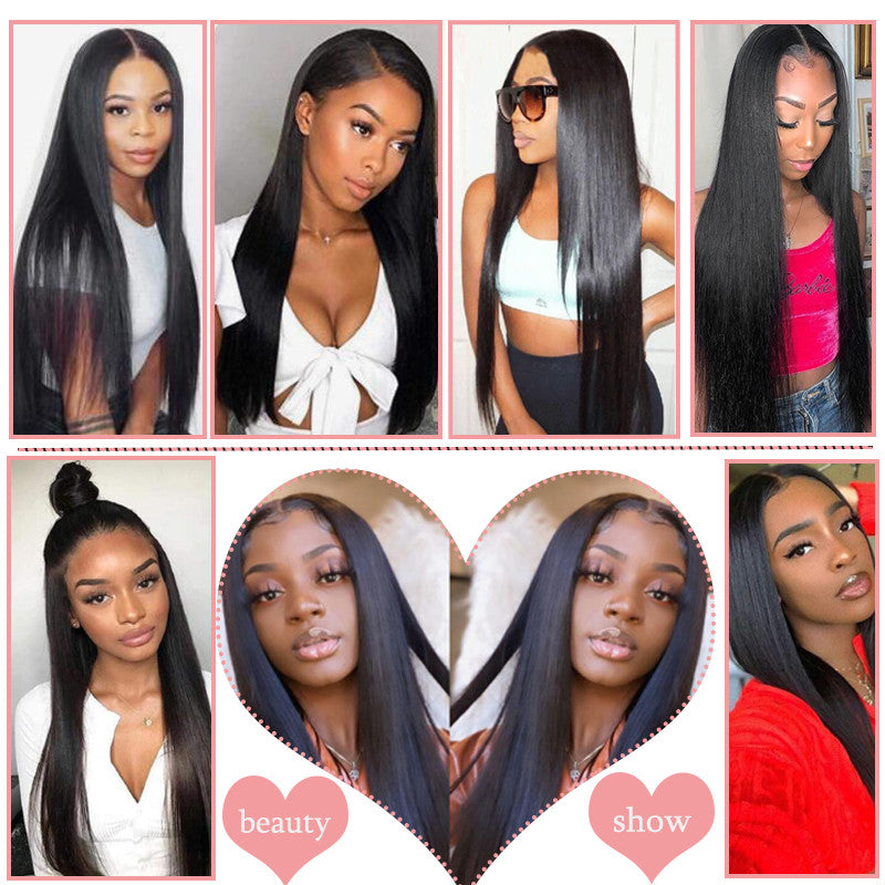 Bone Straight 13x4 Transparent Lace Frontal Wig Virgin Human Hair Flash Deal