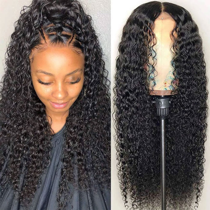 Bouncy Curl 13x6 Lace Frontal Wig Pre Plucked Virgin Human Hair 14"-32" Long Wigs Transparent Lace