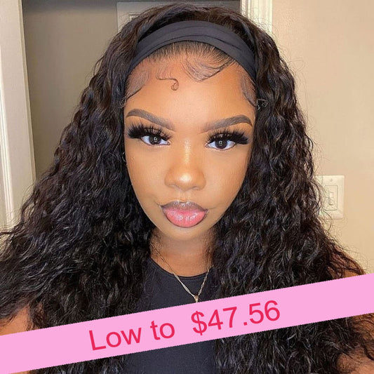 Water Wave Headband Wig Virgin Human Hair Flash Sale