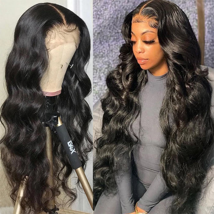 HD Lace Closure Wig Virgin Human Hair Pre Plucked 4x4 or 5x5 Transparent Lace Wigs