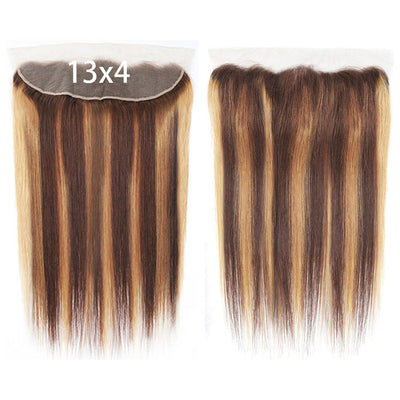 Bone Straight Ombre Highlight 13x4 Lace Frontal Pre Plucked Virgin Human Hair