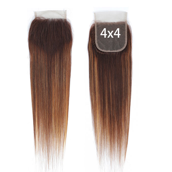 Bone Straight Ombre Highlight 13x4 Lace Frontal Pre Plucked Virgin Human Hair