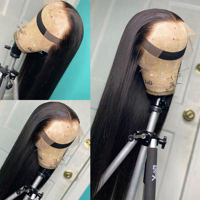 13x6 HD Lace Frontal Wig Pre Plucked Virgin Human Hair Bone Straight