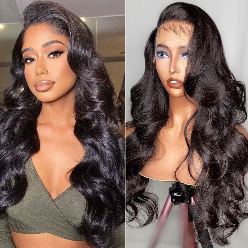 30 32 Inch Body Wave Lace Front Wig Pre Plucked 13x4 Lace Frontal Wigs Virgin Human Hair