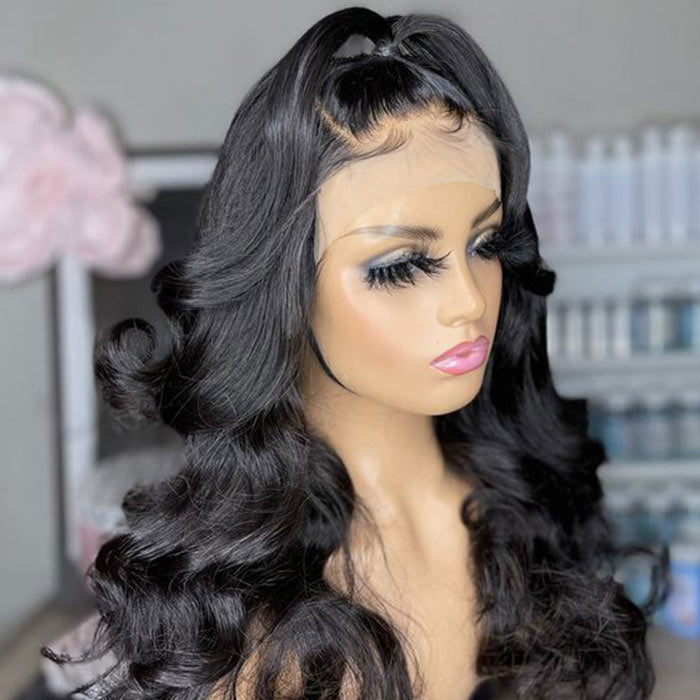 30 32 Inch Body Wave Lace Front Wig Pre Plucked 13x4 Lace Frontal Wigs Virgin Human Hair