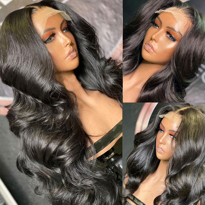 Body Wave 13x6 Lace Front Wig Human Hair Pre Plucked 12"-32" Transparent Lace Long Wigs for Women